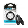 Perfect Fit Xact-Fit #15 Black Pack Of 2 Cock Rings - Premium Silicone, Enhanced Pleasure, Intimate Support for Men - Adult Naughty Store