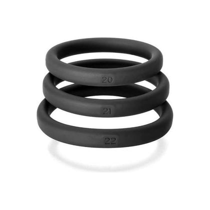 Xact-Fit 3 Ring Kit L-XL Black Silicone - Adjustable Cock Rings for Enhanced Pleasure and Performance - Adult Naughty Store