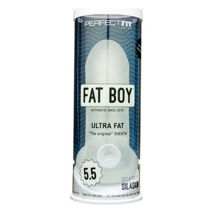 Perfect Fit Fat Boy Original Ultra Fat 5.5 Clear Sleeve - The Ultimate Pleasure Enhancer for Men, Silaskin, Clear