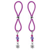 Bijoux de Nip Nipple Halos Flower Charm Purple - Silicone Body-Safe Nipple Loops for Sensual Pleasure
