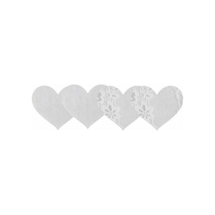 Luminous Hearts White Premium Self-Adhesive Pasties - 2 Pack, Women's Lingerie, Model LH-2W, For Pleasure and Coverage, One Size