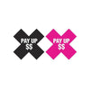 Xgen Products Peekaboos Pay Up Pasties 2 Pairs - Black and Pink, X-Shaped Nipple Covers for Women, Pleasure Enhancing Lingerie, Model PUP-2, One Size - Adult Naughty Store