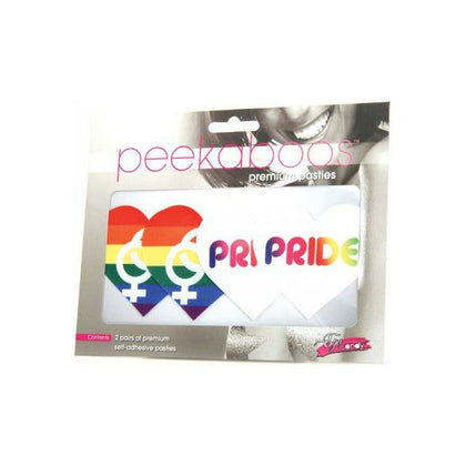 Peekaboos Pride Hearts Premium Pasties - Pack of 2 | Self-Adhesive Lingerie Accessories for Revealing Fashions | Model: Pride Hearts | Unisex | Enhances Pleasure | One Size Fits All