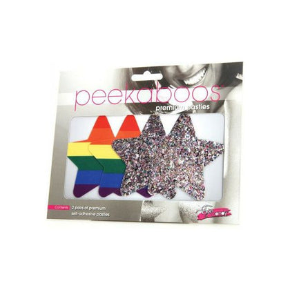 Peekaboos Pride Rainbow Glitter Stars - Pack Of 2

Introducing the Peekaboos Premium Pasties: Glittering Pride Rainbow Stars - Pack of 2