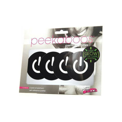 Peekaboos Glow In The Dark Power Button - Premium Pasties for Women - Model P2GB-001 - Enhance Your Intimate Moments with Luminous Pleasure - Pack of 2 - Adult Naughty Store