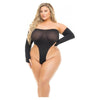 Pink Lipstick High AF Teddy with Gloves - Black Queen (Model #PL-1234) - Women's Lingerie - Full Body Teddy - BDSM - Plus Size (Queen) - Adult Naughty Store