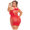 Back 2 Basixxx Rene Rofe Plus Size High Neck Cut Out Lingerie Dress 1X-3X for Women - Seductive Red for Ultimate Pleasure