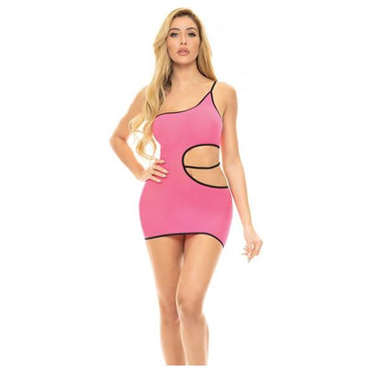 Pink Lipstick All You Need Cut Out Dress - Sexy Neon Pink One Size Lingerie Dress - Model: PL-1234 - For Women - Perfect for Intimate Moments - Fits Bust: 31in.-37in., Waist: 23in.-29in., Hip - Adult Naughty Store