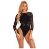 Pink Lipstick Definitive Diva Bodysuit Black O-s - Sensual Allure for Women - Seductive Lingerie Model 001 - Full Body Coverage - One Size Fits Most - Adult Naughty Store