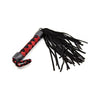 Plesur 15 inches Leather Flogger Black Red