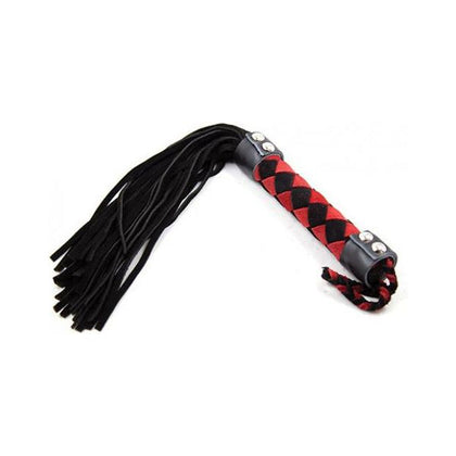 Plesur 15 inches Leather Flogger Black Red