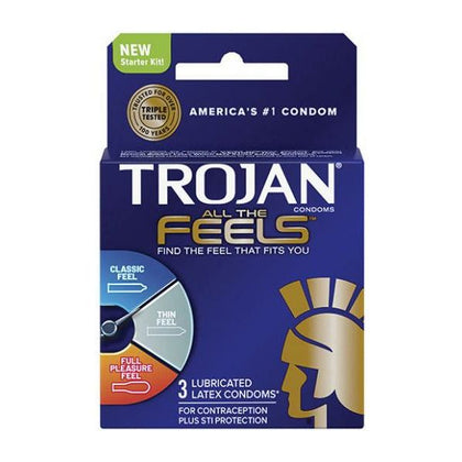 Introducing the Trojan All The Feels Condoms - Pack Of 3: The Ultimate Pleasure Exploration Kit!