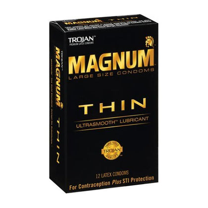 Trojan Magnum Thin Condoms - Enhanced Sensitivity for Him - Model MS001 - Male - Ultimate Pleasure - Transparent