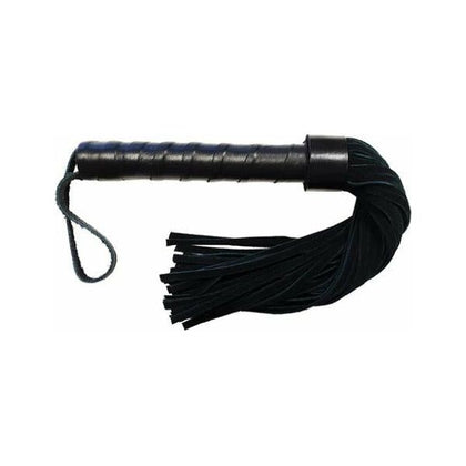 Introducing the LuxeLeather™ 40cm Short Suede Flogger in Black: A Premium Leather Handled Pleasure Tool for Sensual Stimulation