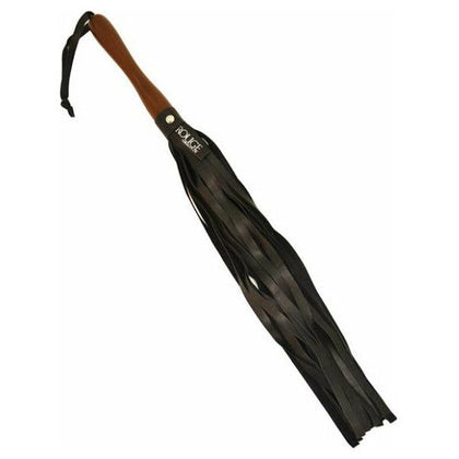 Rouge Leather Flogger Wooden Handle Black - Intense Pleasure for BDSM Enthusiasts