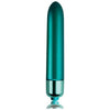 Rocks Off Touch Of Velvet - Peacock Petals: Luxurious Velvet Touch Vibrator for Women's Clitoral Stimulation in Exquisite Peacock Blue
