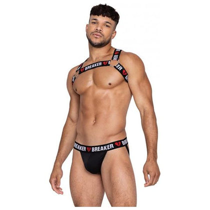 Heartbreaker Harness - Sensual BDSM Toy for Couples - Model HB-9001 - Unleash Your Passion with the Black/Red S/M Harness - Adult Naughty Store