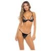 Rene Rofe Vinyl Vibes Cage Bra & G-String Set - Seductive Lingerie for Women - Model VV-001 - Black - Size M/L - Adult Naughty Store