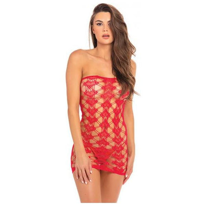 Rene Rofe Queen of Hearts Tube Dress Red O-S: Sensual Lingerie for Women, Model RRQH-001, Seductive Strapless Design, Enhances Intimate Moments, One Size Fits Most