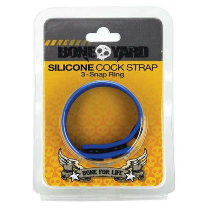 Boneyard Cock Strap - Blue: The Ultimate Silicone Snap Ball Stretcher for Male Genital Pleasure