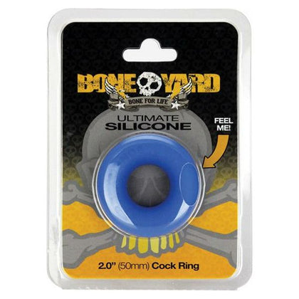 Boneyard Ultimate Silicone Cock Ring - Blue, Model BUCR-200, for Men, Enhances Pleasure