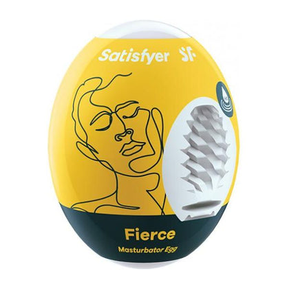Satisfyer Masturbator Egg - Fierce: Cyber-Skin Pleasure Sleeve for Men, Intense Stimulation, Black