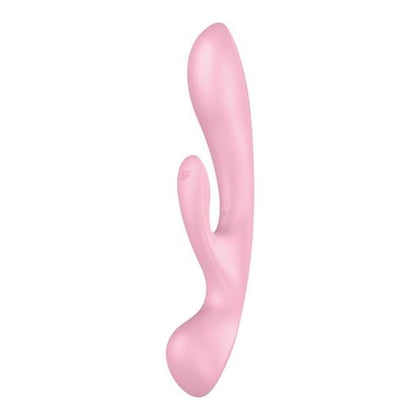 Introducing the Sensational Satisfyer Triple Oh Pink Silicone Massager for Mind-Blowing Dual Stimulation - Model ST-3000 - Designed for Women - G-Spot and Clitoral Pleasure - Pink