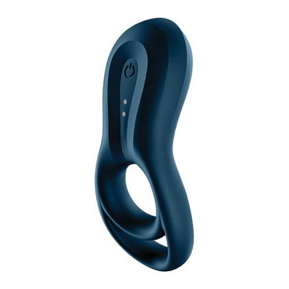Satisfyer Epic Duo Silicone Penis Ring Vibrator - Model XY123 - Male - Clitoral and Testicular Stimulation - Dark Blue