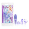 Cal Exotics First Time Travel Teaser Kit - Purple: Discreet Pocket Massager with Interchangeable Pleasure Tips for All Genders and Intimate Pleasure Areas