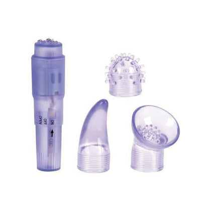 Cal Exotics First Time Travel Teaser Kit - Purple: Discreet Pocket Massager with Interchangeable Pleasure Tips for All Genders and Intimate Pleasure Areas - Adult Naughty Store