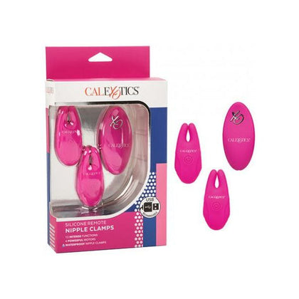 Introducing the SensaTease™ Silicone Remote Nipple Clamps - Model X123: The Ultimate Pleasure and Pain Experience for All Genders, Designed for Intense Nipple Stimulation - Pink