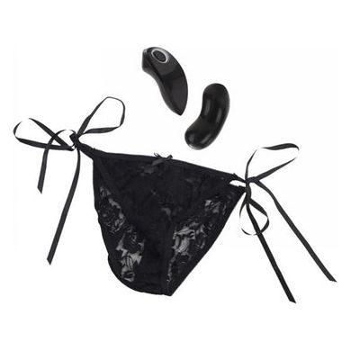 Cal Exotics 10 Function Little Black Panty Lingerie - Model LBP-10F - Women's Remote Control Pleasure Panty - Size 2.75