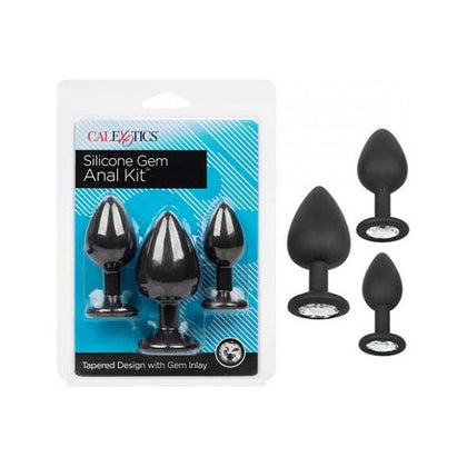 Satin Pleasure Silicone Gem Anal Exerciser Kit - Model X123: Unleash Intense Anal Stimulation for All Genders with Sparkling Elegance