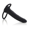 Cal Exotics Silicone Double Rider Black - Premium Dual Penetration Silicone Sex Toy for Him and Her - Adult Naughty Store