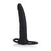 Cal Exotics Silicone Double Rider Black - Premium Dual Penetration Silicone Sex Toy for Him and Her - Adult Naughty Store