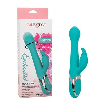 Experience Ultimate Pleasure with Enchanted Oscillate Vibrator - Model 2022 - for Women - Dual Stimulation - Turquoise Blue