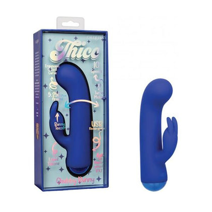 Luxuria Thicc Chubby Bunny Dual Motor Massager - Model TC-500X - Women's G-Spot and Clitoral Stimulation - Blue - Adult Naughty Store