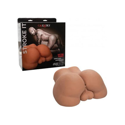 Introducing the Sensate Pleasure Masterstroke - Bottom Banger Brown ST-9000: The Ultimate Stroking Experience for Men's Anal Pleasure
