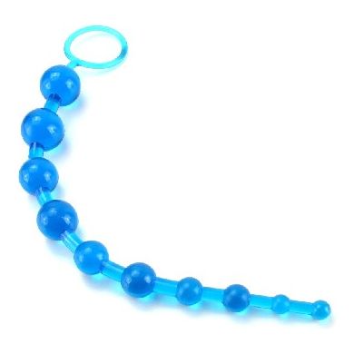 Introducing the X-10 Graduated Anal Beads 11 Inch - Blue: The Ultimate Pleasure Experience for All Genders in the Backdoor Region