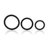 Introducing the Sensation Rings Set: Tri-Rings - Black Rubber Multi-Purpose Rings for Enhanced Pleasure - Sizes M, L, XL