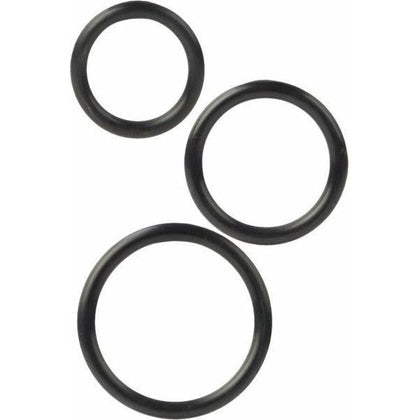 Cal Exotics Silicone Support Rings - Multi-Purpose Rings 3 Pack - Medium, Large, and X-Large Sizes - Enhance Pleasure and Performance - Black - Adult Naughty Store