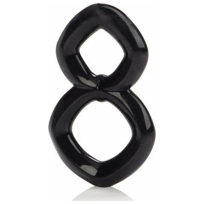 Introducing the Crazy 8 Enhancer Double Cock Ring Black - The Ultimate Erection Maximizing Pleasure Enhancer for Men
