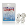 Basic Essentials® Clear Super Stretchy Enhancer Rings Set of 4 - Enhance Your Lovemaking Experience with Versatile Pleasure Accessories