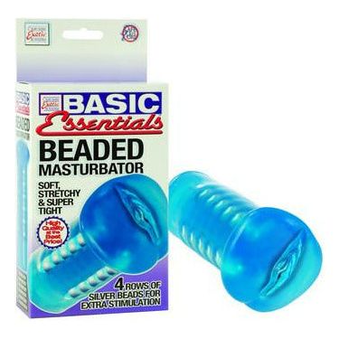 Basic Essentials - Beaded Masturbator Blue