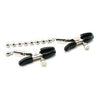 Euphoria Co. Adjustable Silver Beaded Chain Nipple Clamps - Model NC-200 - Unisex - Sensual Pleasure - Elegant Silver