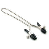Euphoria Co. Adjustable Silver Beaded Chain Nipple Clamps - Model NC-200 - Unisex - Sensual Pleasure - Elegant Silver