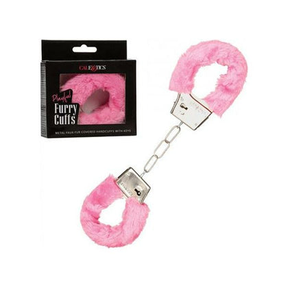 Introducing the Luxe Pleasure Furry Cuffs - Model LC-2000 - Pink - For Enhanced Sensual Delights