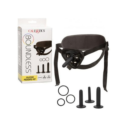 Boundless Silicone Pegging Kit - The Ultimate Pleasure Experience for Adventurous Couples - Model BSK-3000 - Unisex Anal Play - Black
