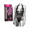 Introducing the Sensuelle Radiance Deep V Body Suit - Black O/s: Seductive Lingerie for Passionate Playtime - Adult Naughty Store