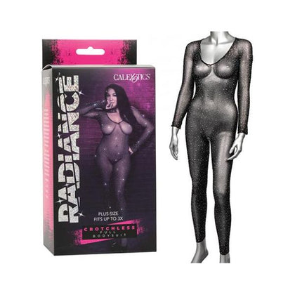 Radiance Plus Size Crotchless Full Body Suit - Black, Model RS-1001, Women's, Alluring Mesh, Up to 3X - Adult Naughty Store